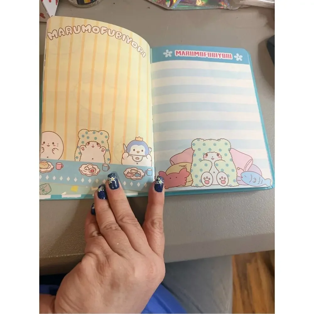 HGJ-371 Hangyodon Hardcover Notebook - Aqua Blue with Pink Accent